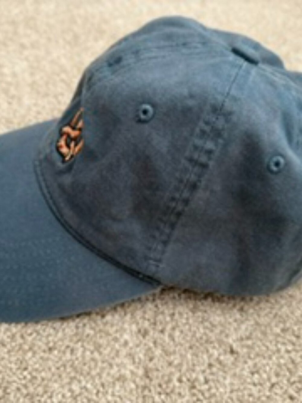 Pretzel Baseball Cap Blue Navy Classic 6-Panel Unstructured Hat Men Women Unisex - Picture 3 of 6